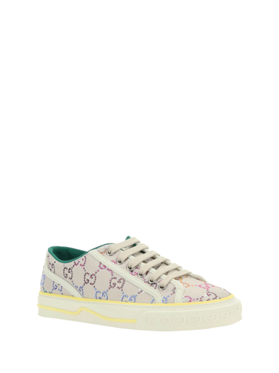 Shop Gucci Sneakers In Silver/white