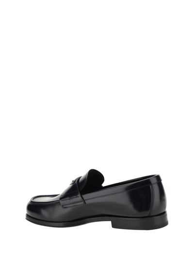 Prada Round-toe Loafers In Nero