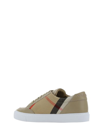 Shop Burberry New Salmond Sneakers In Tan