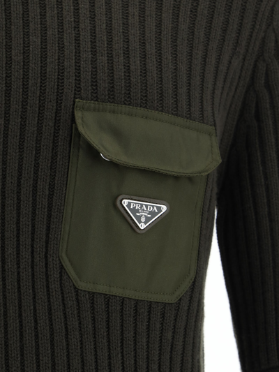 Shop Prada Sweater In Militare