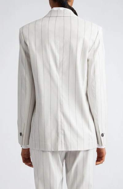 Shop Eleventy Pinstripe Blazer In Ivory