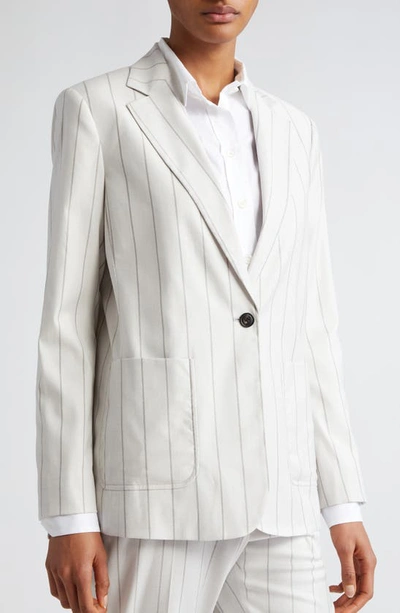 Shop Eleventy Pinstripe Blazer In Ivory