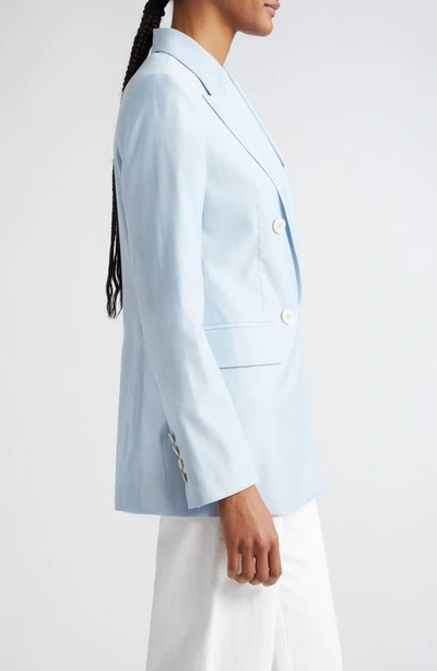 Eleventy Double Breasted Virgin Wool Blend Blazer In Baby Blue