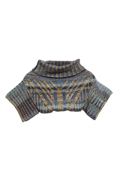 Shop Paolina Russo Warrior Space Dye Sweater Miniskirt In Indigo