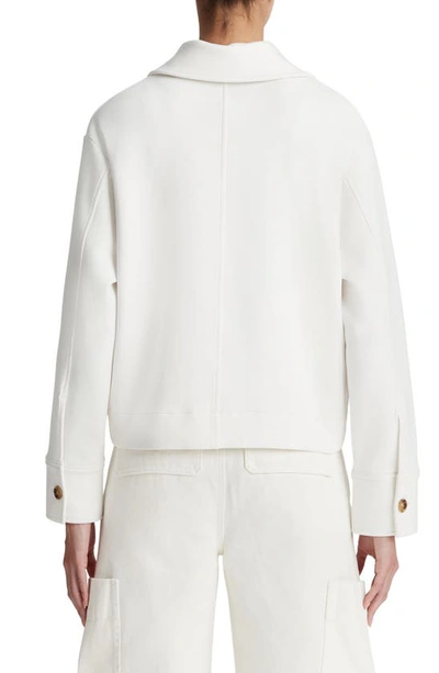 Shop Vince Cotton Blend Jacket In Off White
