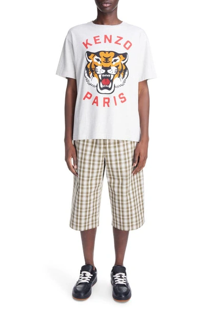Shop Kenzo Lucky Tiger Oversize Cotton Graphic T-shirt In Pale Grey