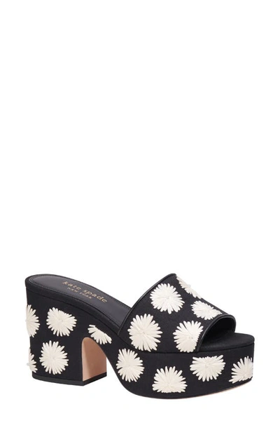 Shop Kate Spade Ibiza Platform Slide Sandal In Black/ Cream