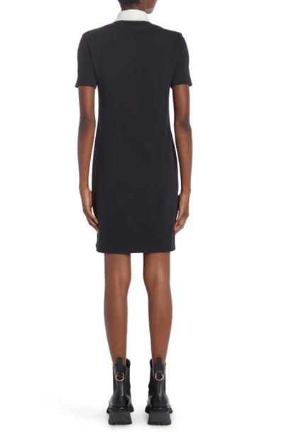 Moncler Two-tone Mini Shirtdress In Navy Blue