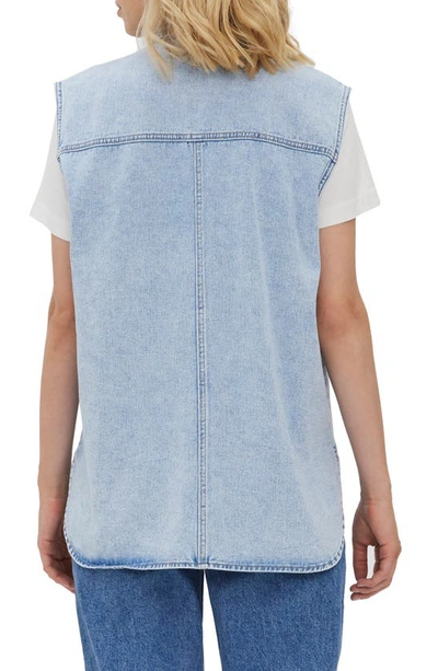 Shop Vero Moda Philina Oversize Denim Vest In Light Blue Denim
