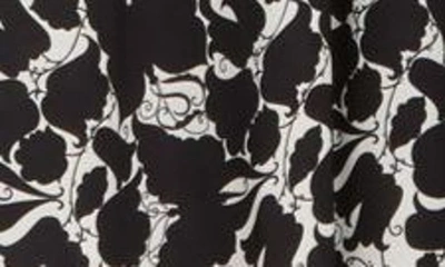 Shop Max Studio Faux Wrap Midi Dress In Cream/black Butterfly Tulips