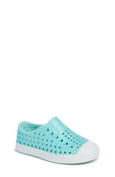 Shop Native Shoes Jefferson Bling Glitter Slip-on Sneaker In Piedmont Bling/ Shell White