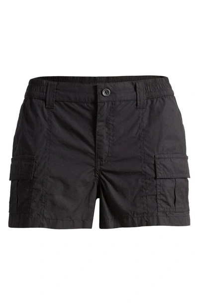 Shop Bp. Washed Cargo Midi Shorts In Black Jet