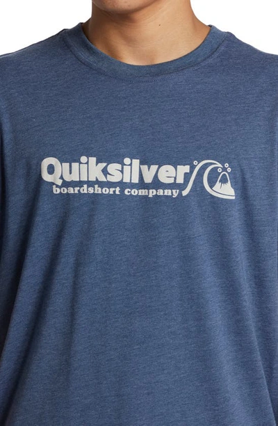 Shop Quiksilver Twinnies Logo T-shirt In Dark Denim Heather