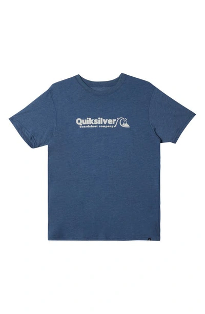 Shop Quiksilver Twinnies Logo T-shirt In Dark Denim Heather
