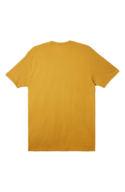 Shop Quiksilver Logo Cotton T-shirt In Mustard
