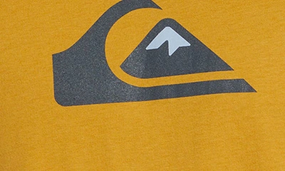 Shop Quiksilver Logo Cotton T-shirt In Mustard