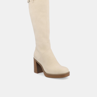 Shop Journee Collection Women's Tru Comfort Foam Letice Wide Width Wide Calf Boots In White