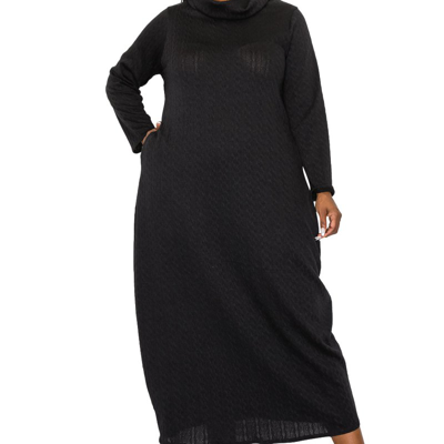 Shop Livd Plus Size Lana Cowl Turtle Neck Pocket Sweater Dress In Black