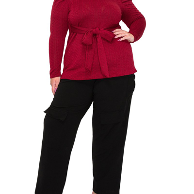 Shop Livd Plus Size Catriona Waist Tie Sweater In Red