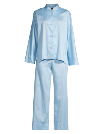 Shop Natori Women's Satin Pajama Set In Bluebell