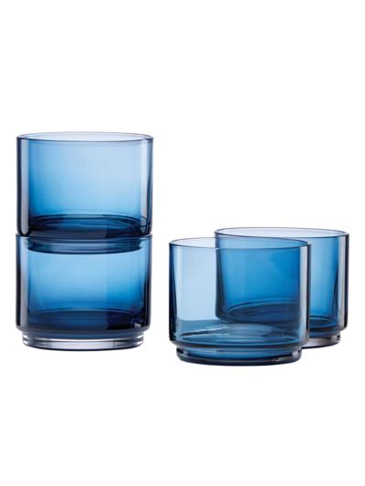 Shop Lenox Tuscany Classics Stackable 4-piece Short Glasses In Blue