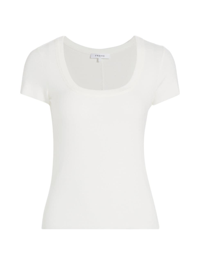 Shop Frame Women's Rib-knit Baby-fit Tee In White