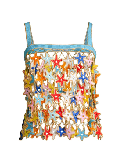 Shop My Beachy Side Women's Star Crocheted Tank Top In Neutral