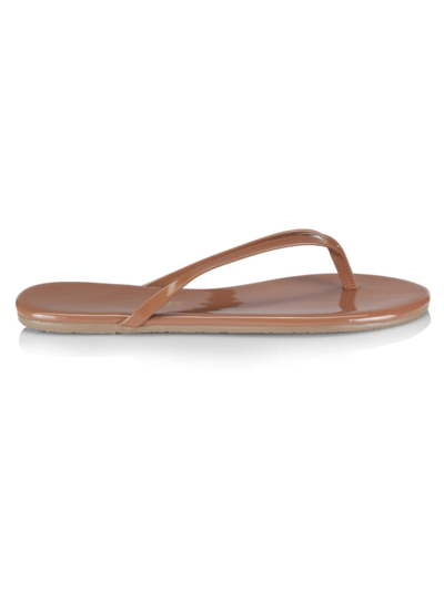 Shop Tkees Women's Foundations Gloss Patent Leather Flip Flops In Heat Wave