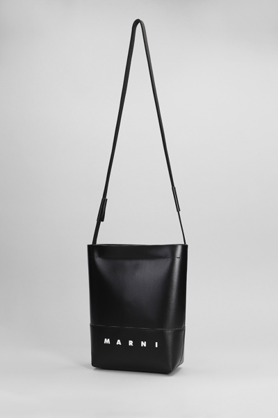Shop Marni Shoulder Bag In Black Polyuretan