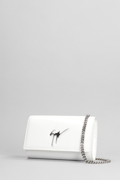 Shop Giuseppe Zanotti Cleopatra Clutch In White Leather