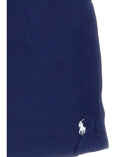 Shop Ralph Lauren Logo Embroidered Elasticated Waist Shorts In Navy