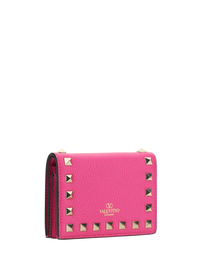 Shop Valentino Garavani Rockstud Wallet In Pink Pp