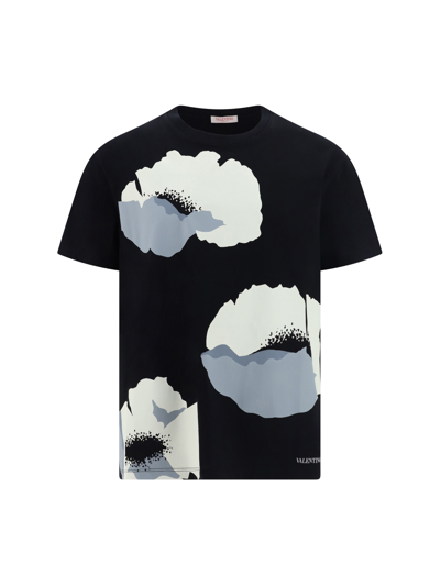 Shop Valentino T-shirt In Nero/grigio