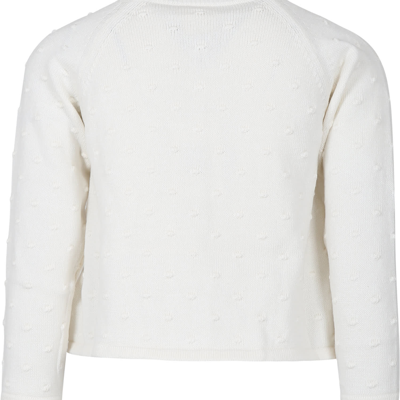 Shop Caffe' D'orzo White Cardigan For Girl