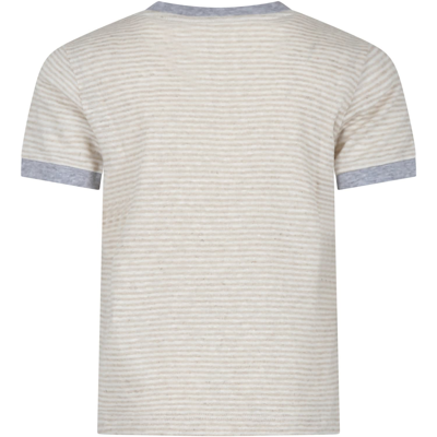 Shop Eleventy Gray T-shirt For Boy In Beige