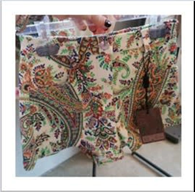 Shop Etro Ivory Shorts For Girl With Paisley Pattern