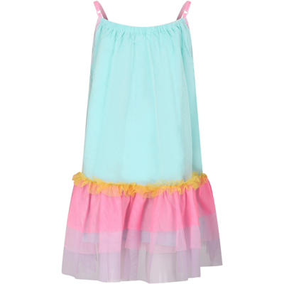 Billieblush Multicolor Dress For Girl With Ruffles And Flounces In Multicolor