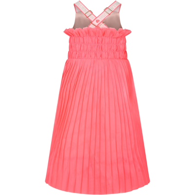 Billieblush Fuchsia Dress For Girl With Logo In Fuchsia
