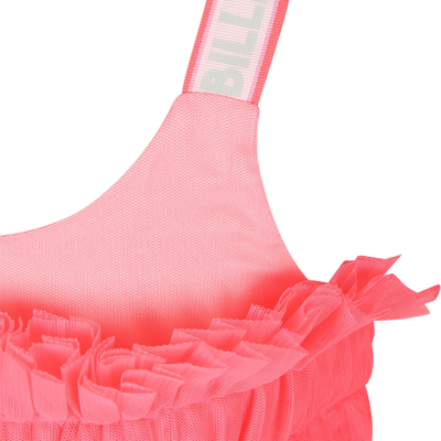 Billieblush Fuchsia Dress For Girl With Logo In Fuchsia