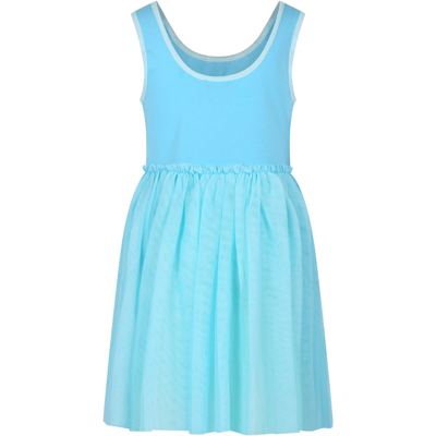 Shop Billieblush Light Blue Dress For Girl With Sequins