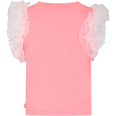 Shop Billieblush Fuchsia T-shirt For Girl With Multicolor Print