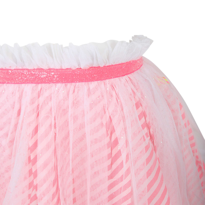 Shop Billieblush White Skirt For Girl With Pattern In Pink