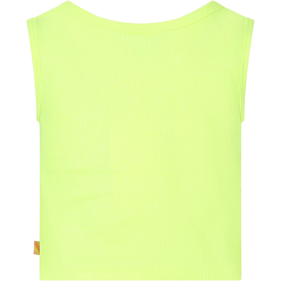 Shop Billieblush Yellow Tank Top For Girl With Heart-shaped Bagde