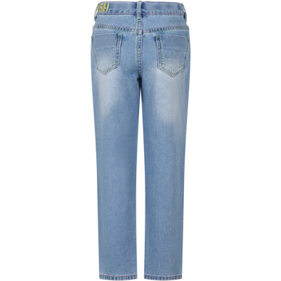 Shop Billieblush Denim Jeans For Girl With All-over Embroidery
