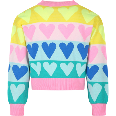 Shop Billieblush Multicolor Cardigan For Girl With Hearts