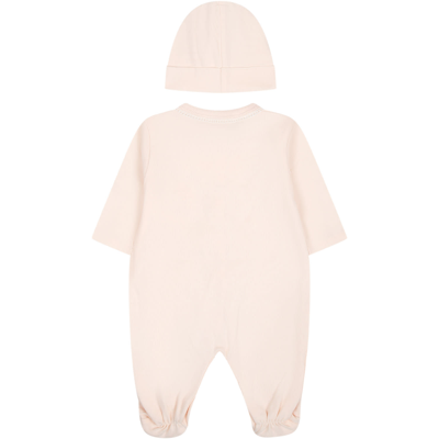 Shop Chloé Pink Set For Baby Girl With Logo