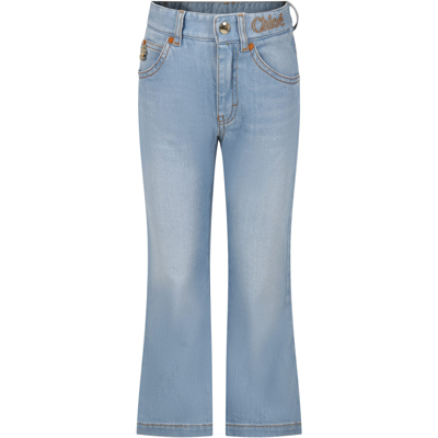 Shop Chloé Denim Jeans For Girl With Logo