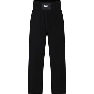 Shop Dkny Black Casual Trousers For Girl