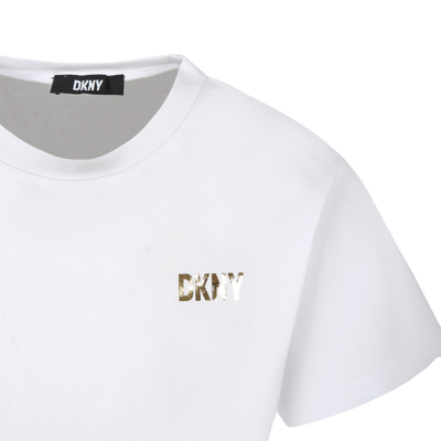 Shop Dkny Casual White Dress For Girl With Logo