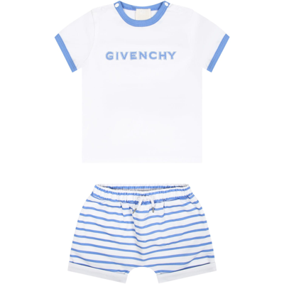 Shop Givenchy Light Blue Baby Set With Logo